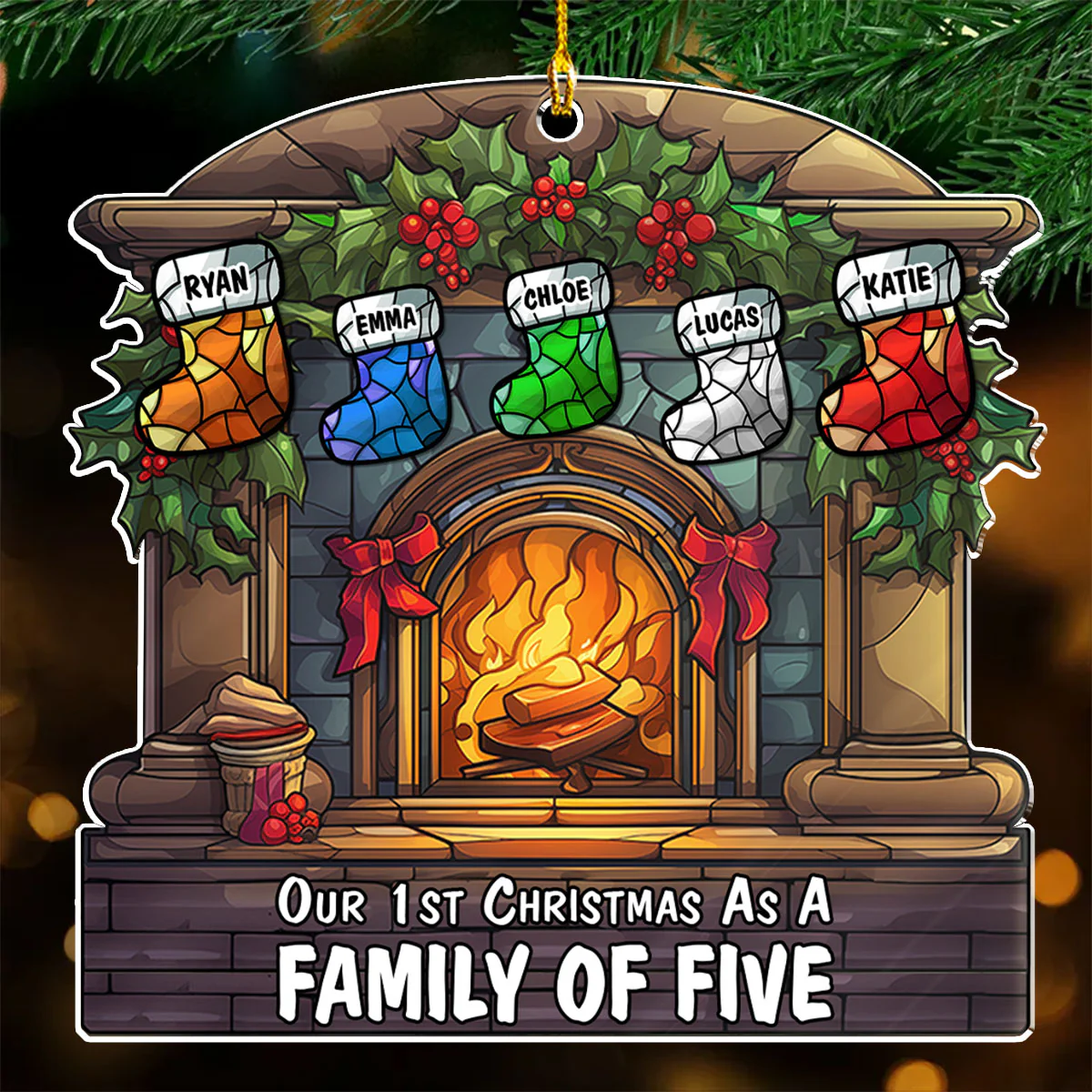 As A Family Of - Personalized Custom Acrylic Ornament - Image 4