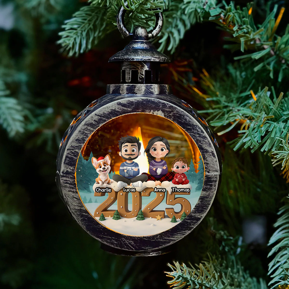 As A Family Onwards Extended Ver - Personalized Custom 3D Effect Christmas Lantern - Image 2