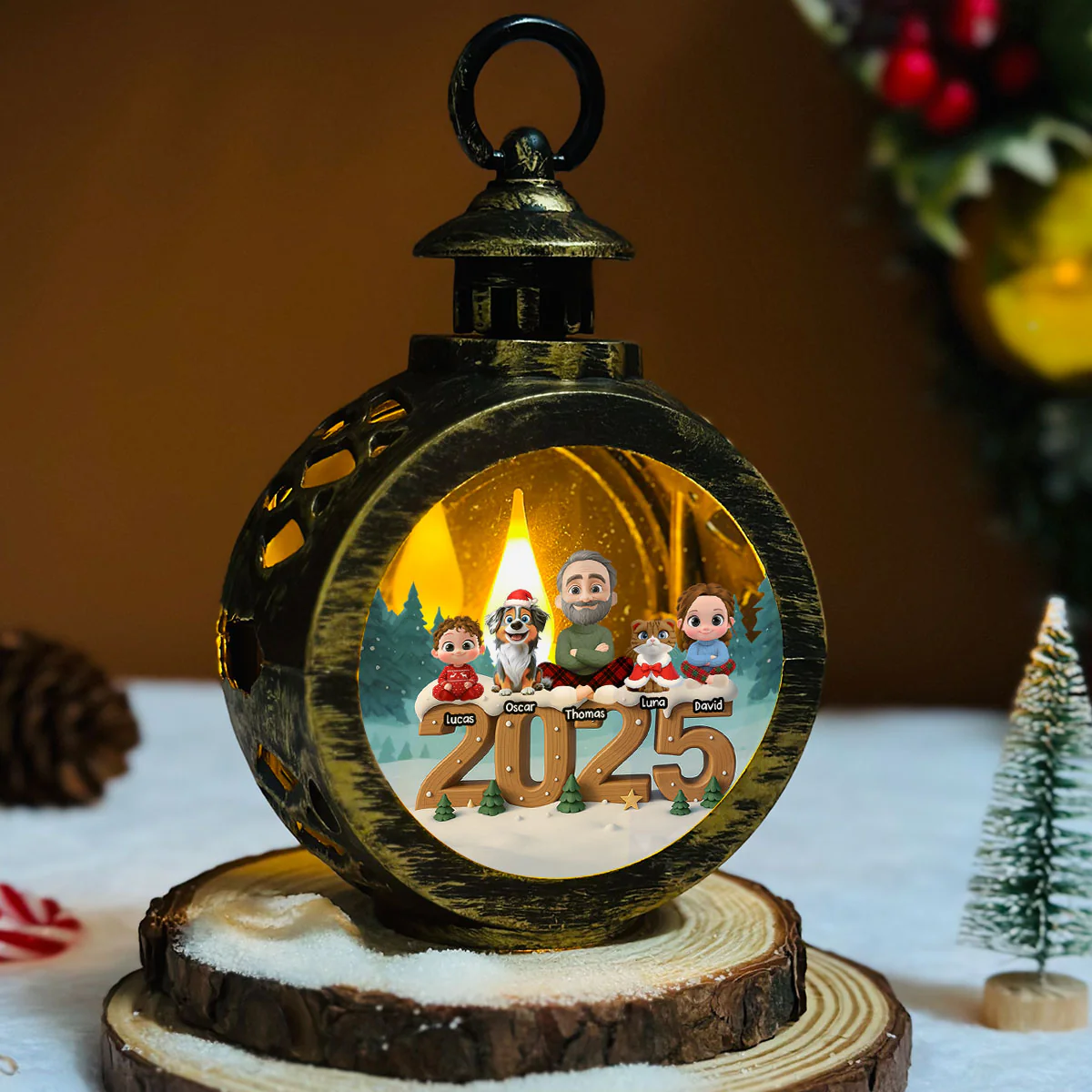 As A Family Onwards Extended Ver - Personalized Custom 3D Effect Christmas Lantern - Image 5