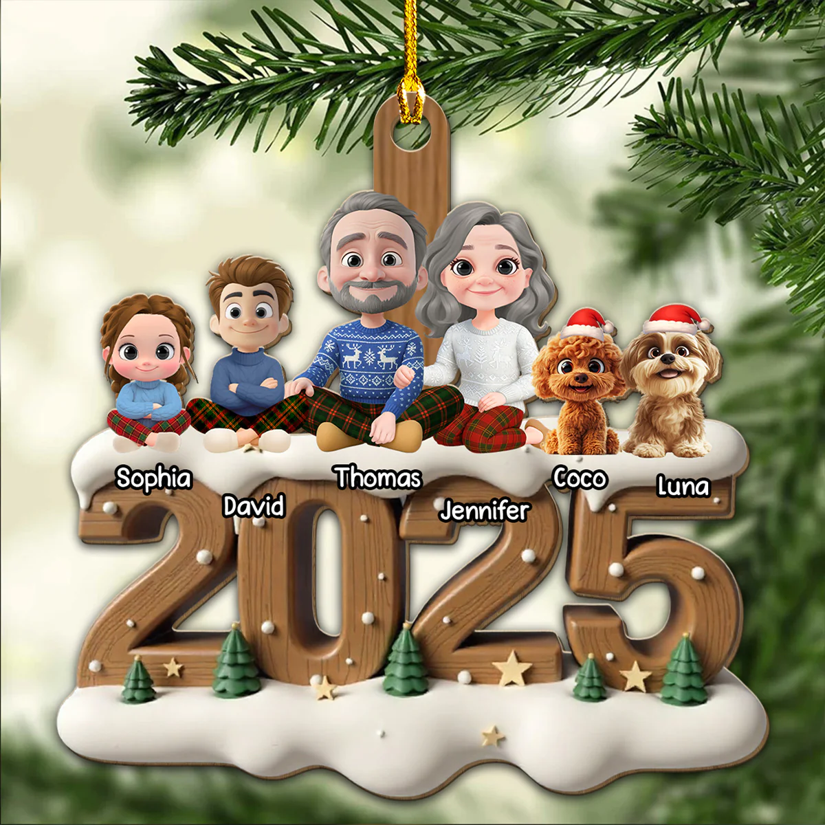 As A Family Onwards Extended Ver - Personalized Custom 3D Effect Wood Ornament - Image 4