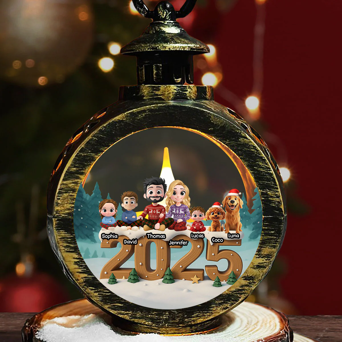 As A Family Onwards Extended Version 2 - Personalized Custom 3D Effect Christmas Lantern