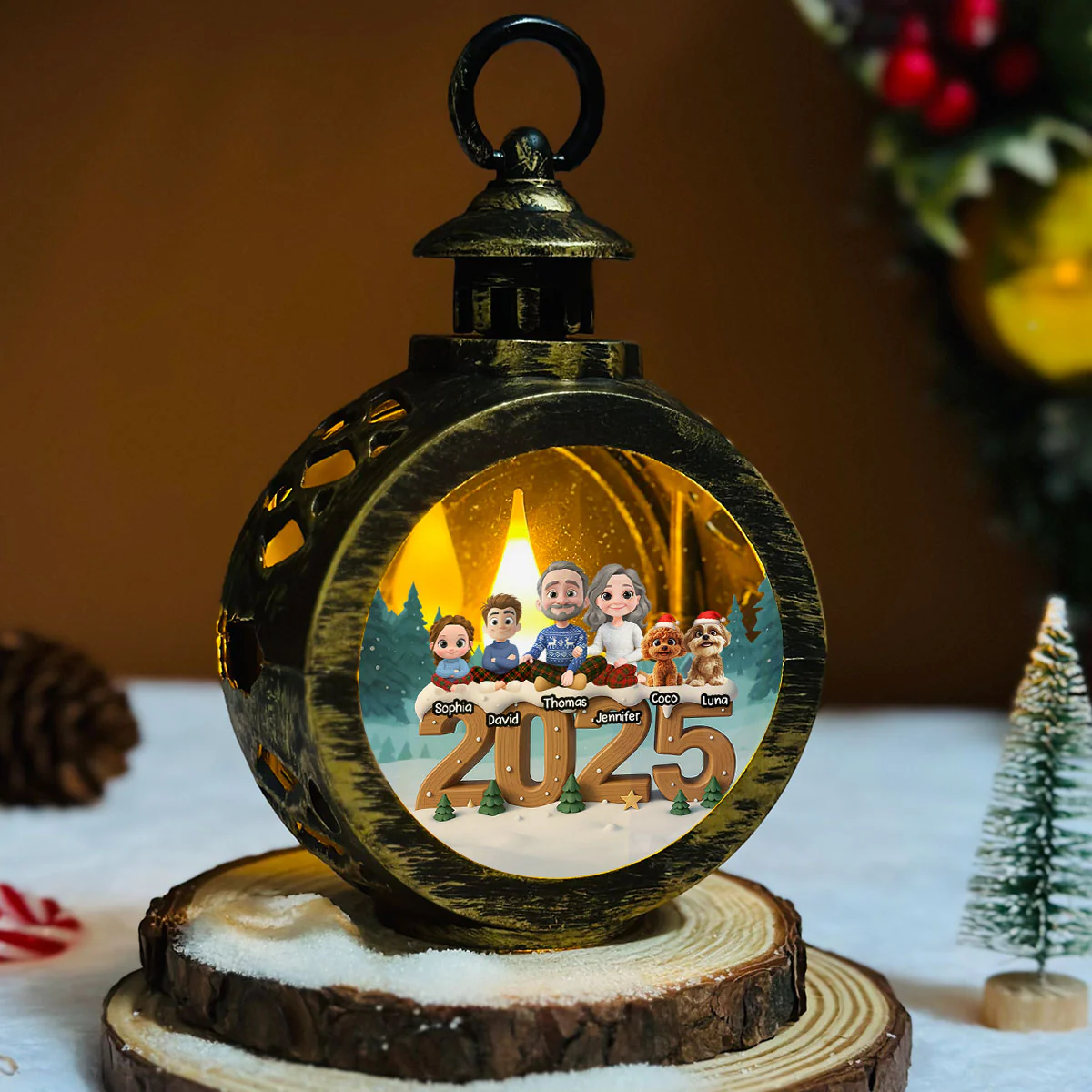 As A Family Onwards Extended Version 2 - Personalized Custom 3D Effect Christmas Lantern - Image 5