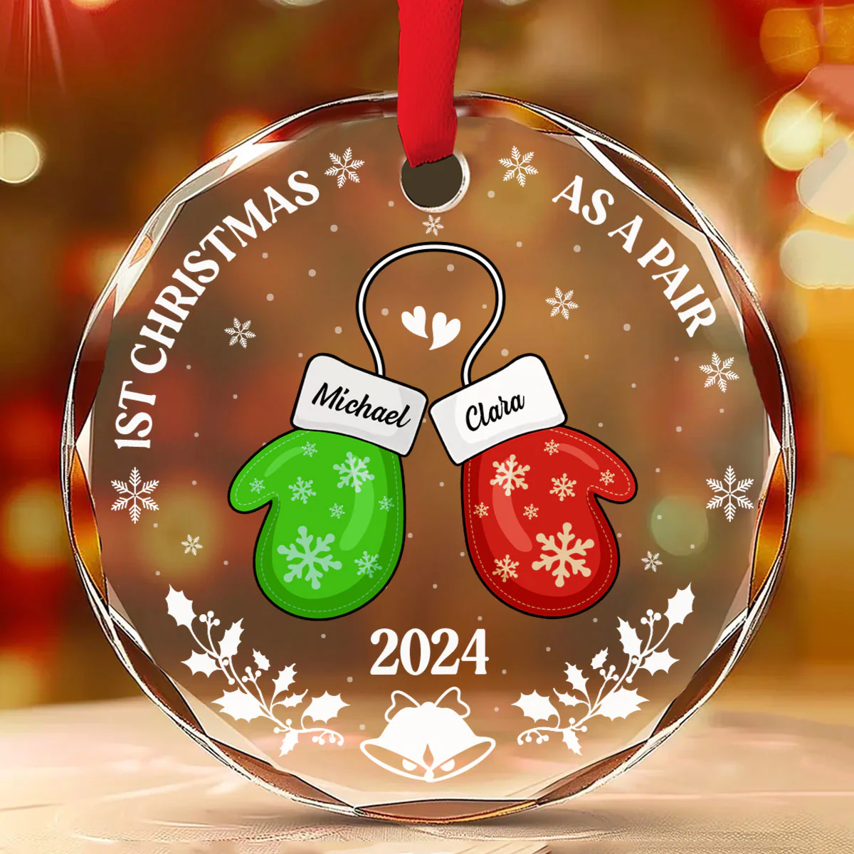 As A Pair - Personalized Custom Glass Ornament - Image 2