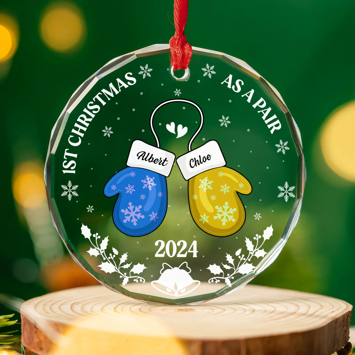 As A Pair - Personalized Custom Glass Ornament - Image 3