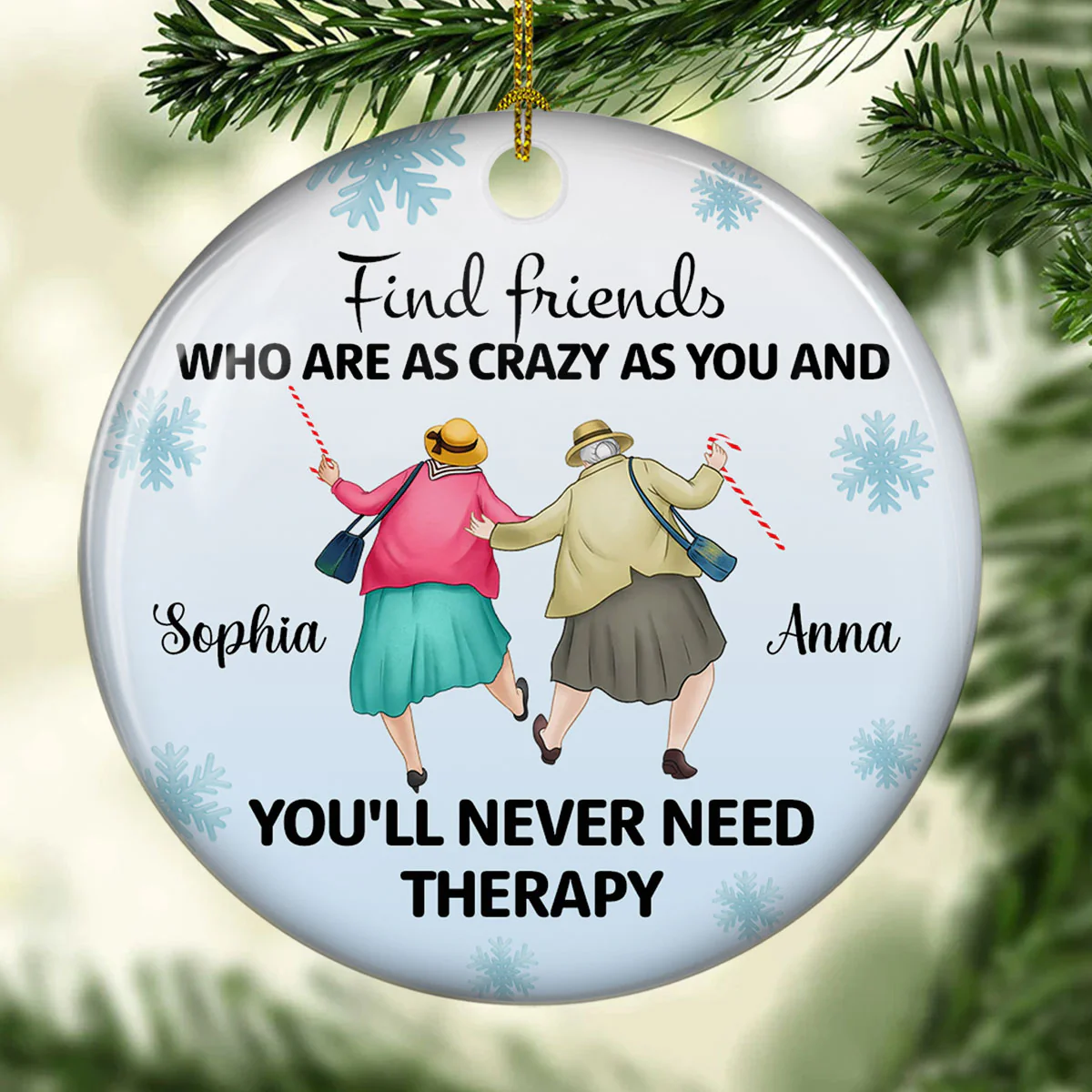 As Crazy As You - Personalized Custom Ceramic Ornament - Image 4