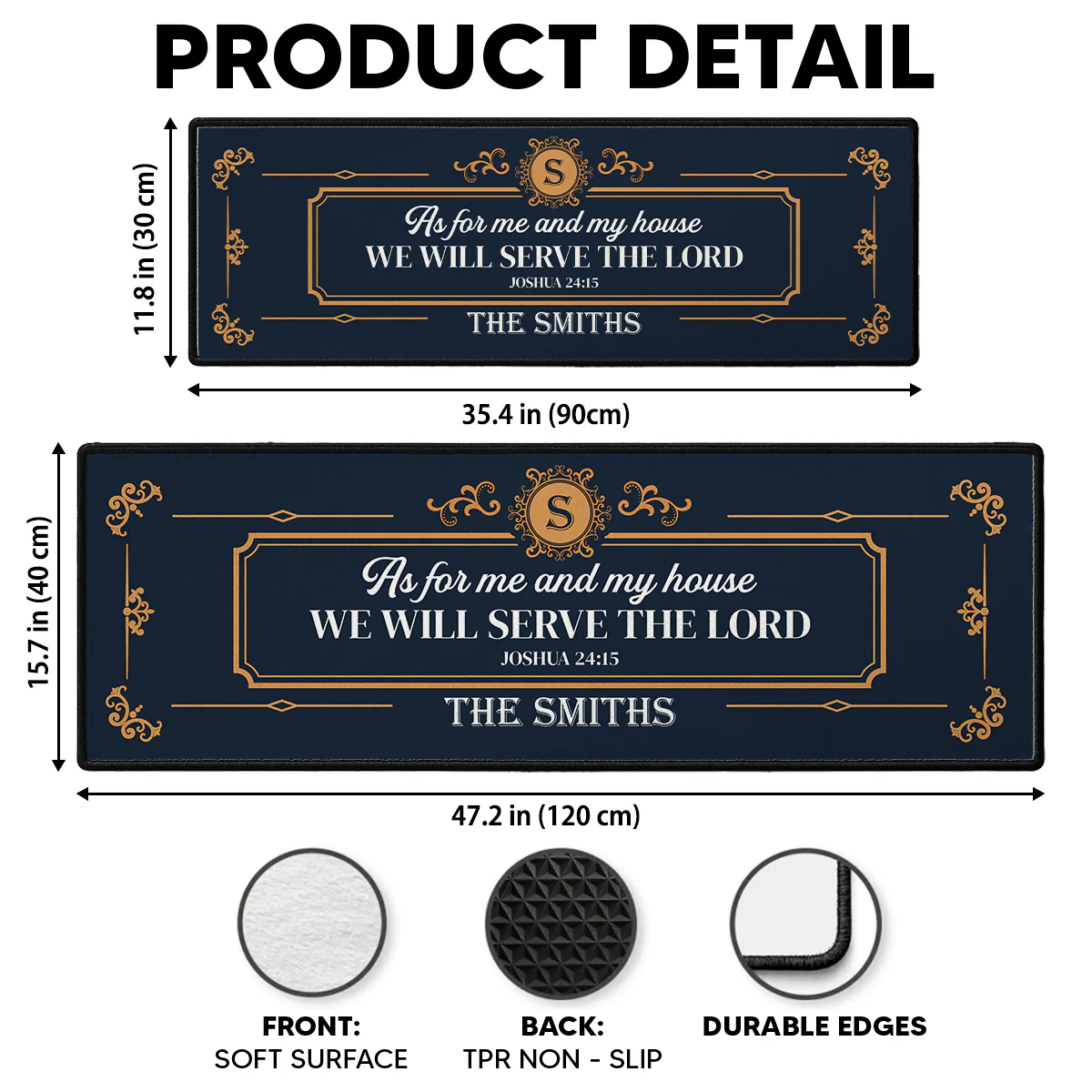 As for Me And My House - Personalized Custom Runner Rug - Image 4