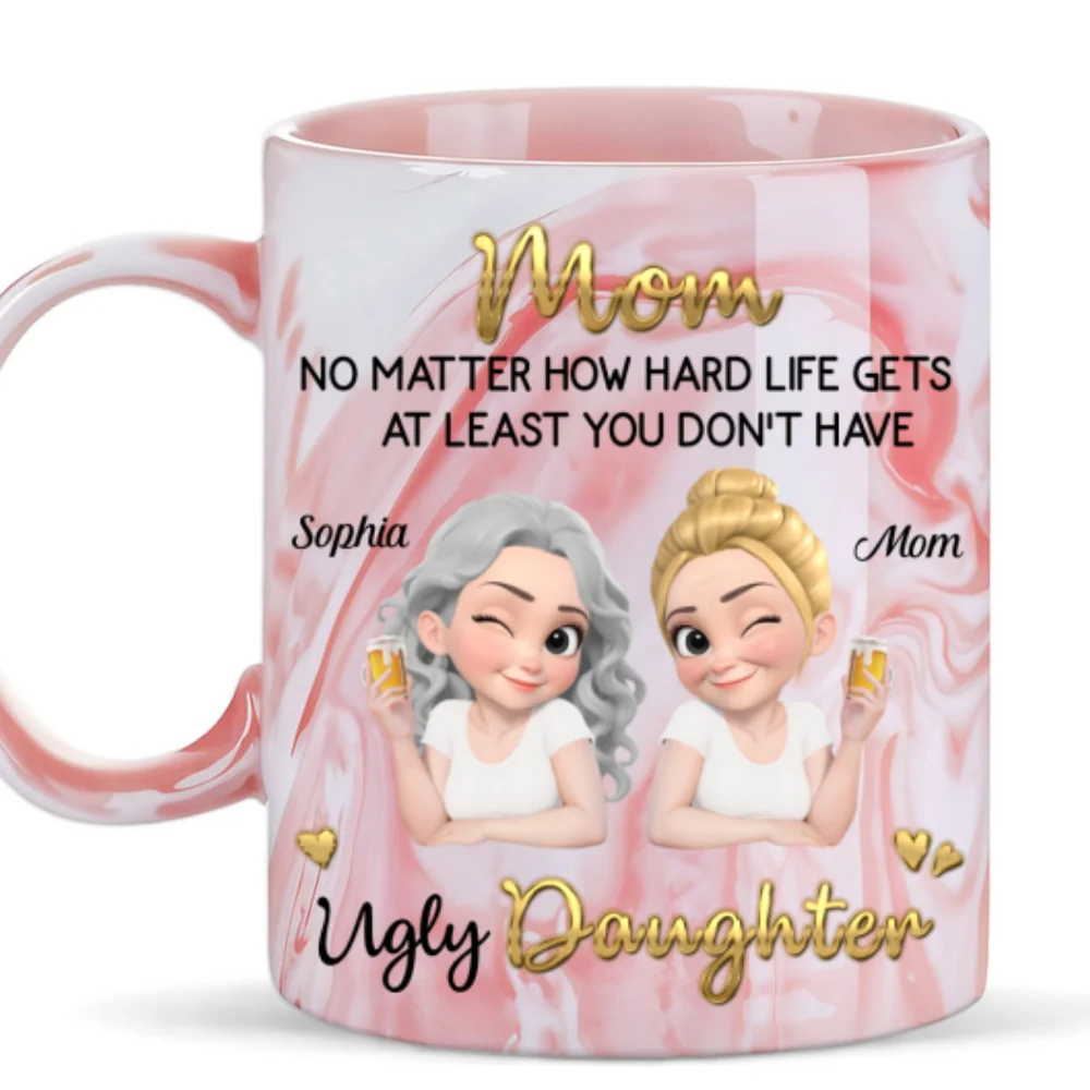 At Least - Personalized Custom Pink Marble Mug - Image 6