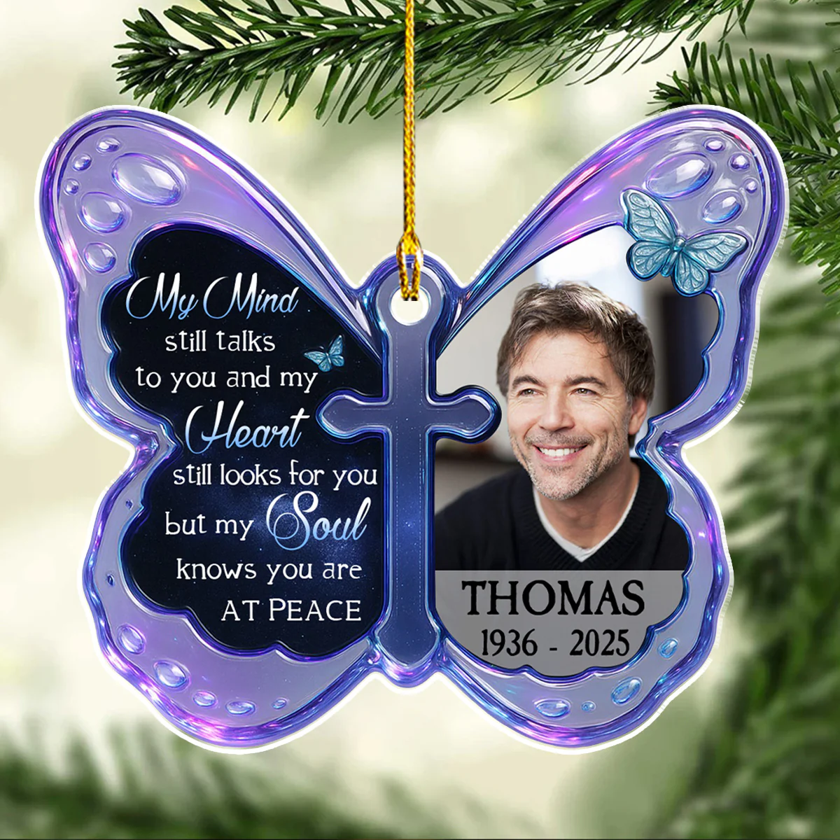 At Peace - Personalized Custom Acrylic Ornament - Image 2