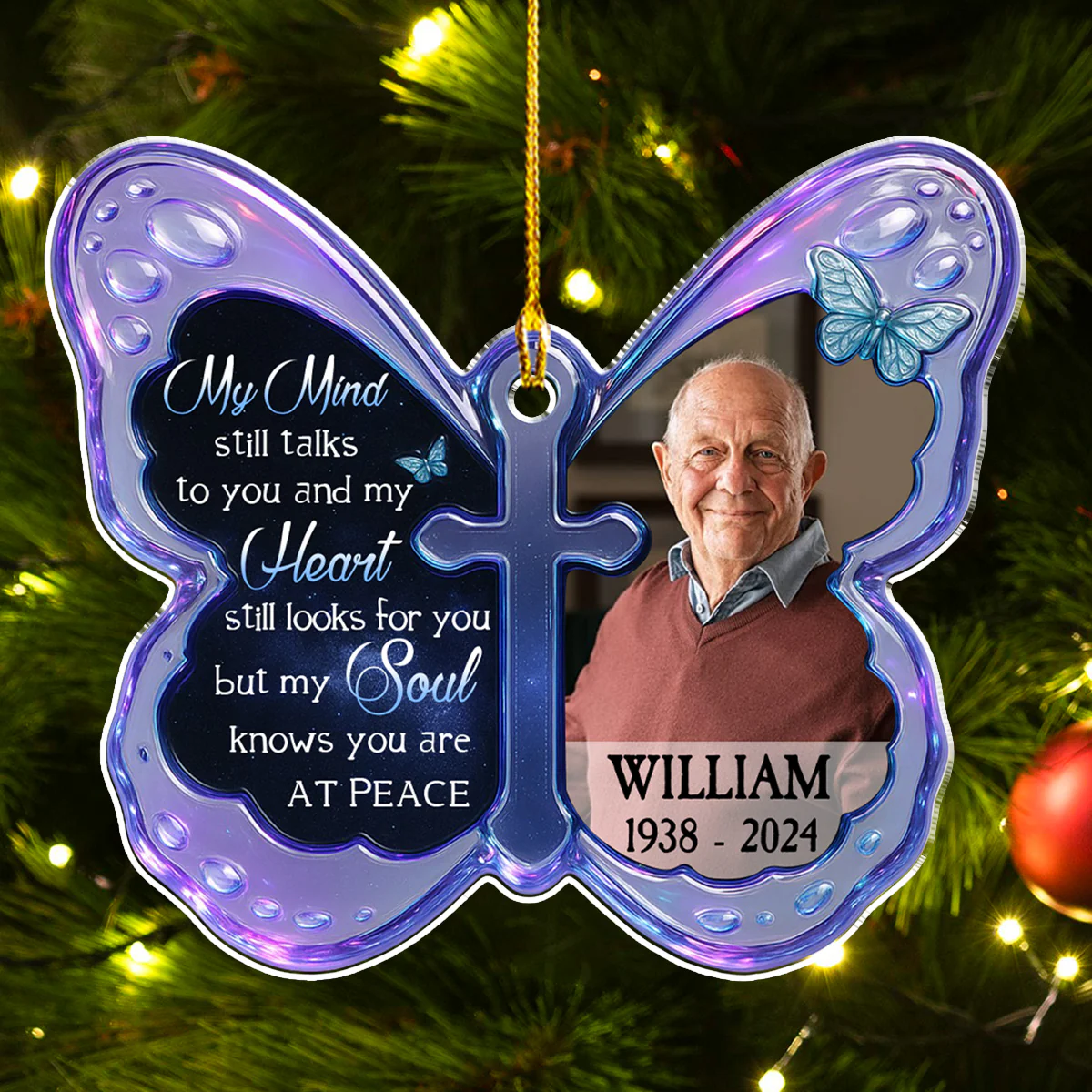 At Peace - Personalized Custom Acrylic Ornament - Image 4