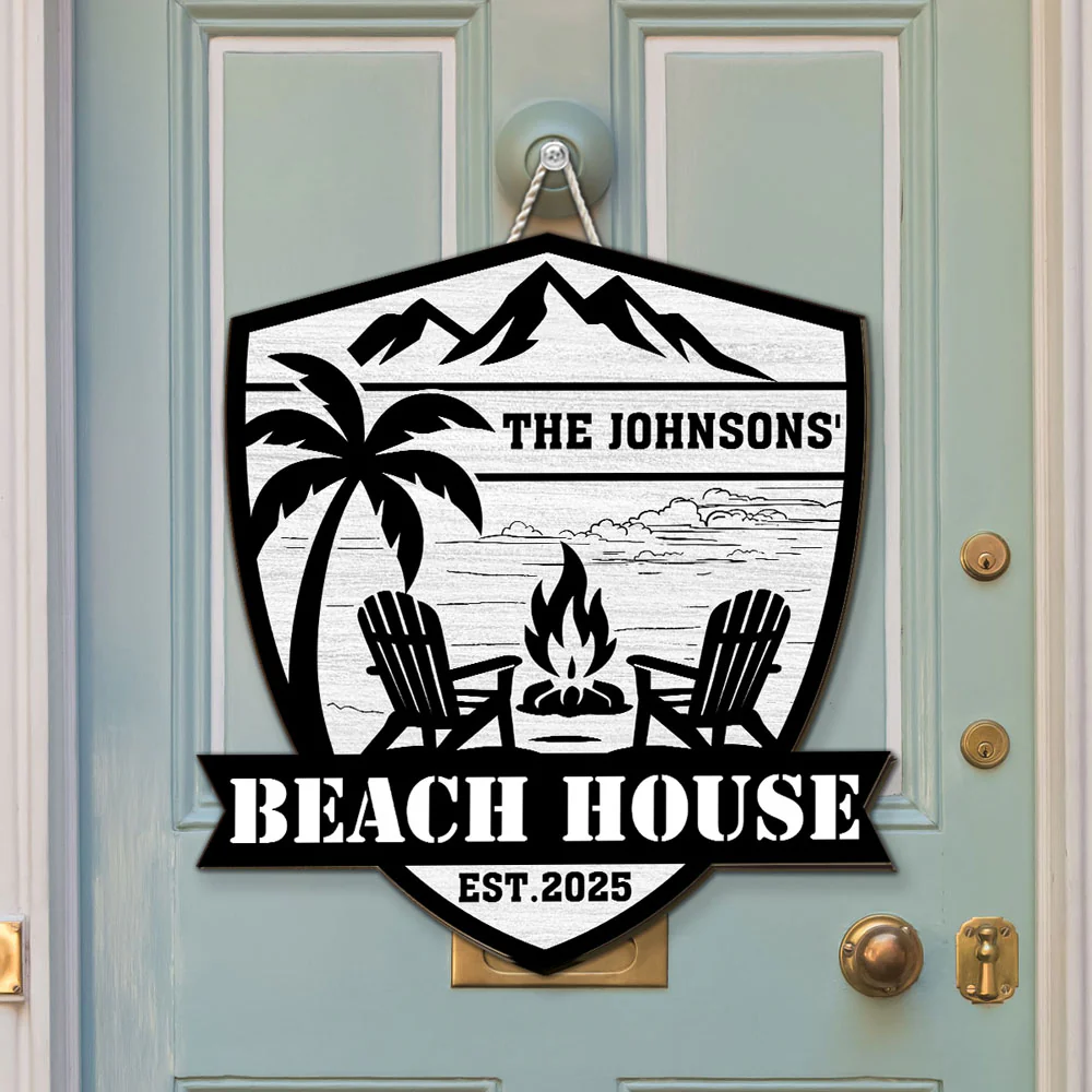 At The Beach House - Personalized Custom Wood Sign - Image 2