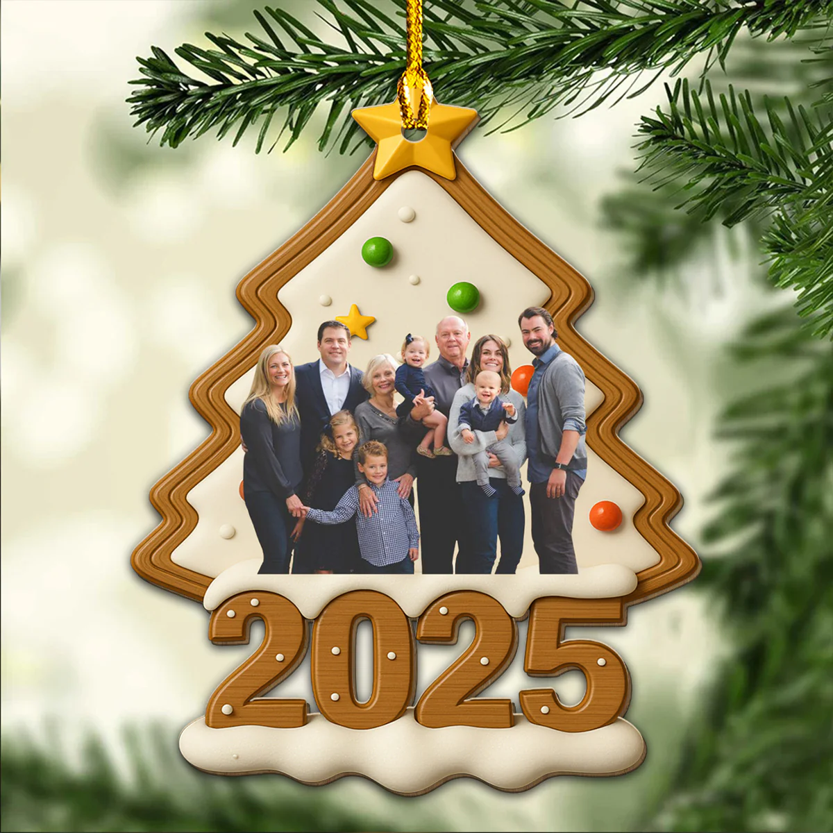 Attached With Each Others - Personalized Custom Wood Ornament - Image 4
