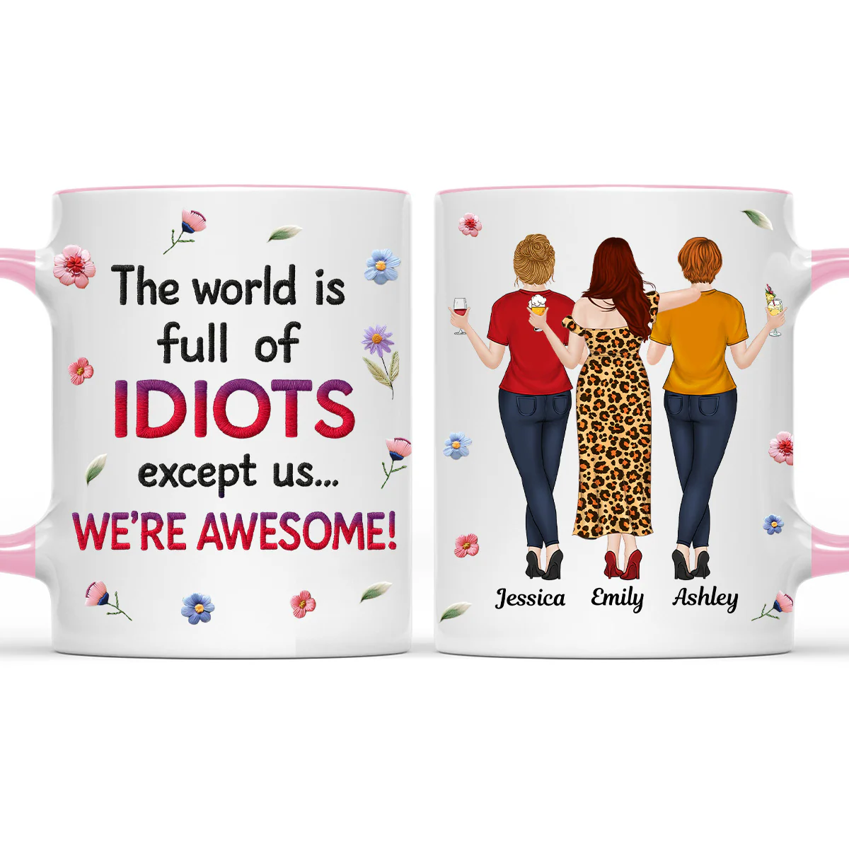 Awesome Besties - Personalized Custom Accent Mug