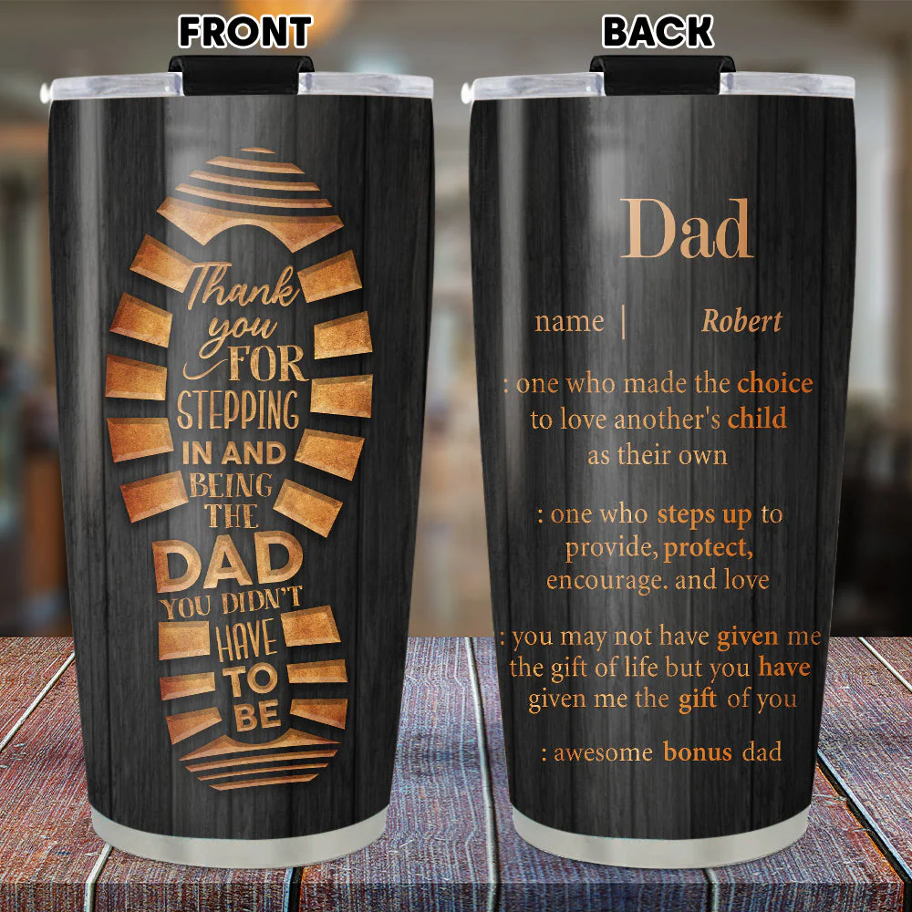 Awesome Bonus Dad - Personalized Custom Tumbler - Image 2