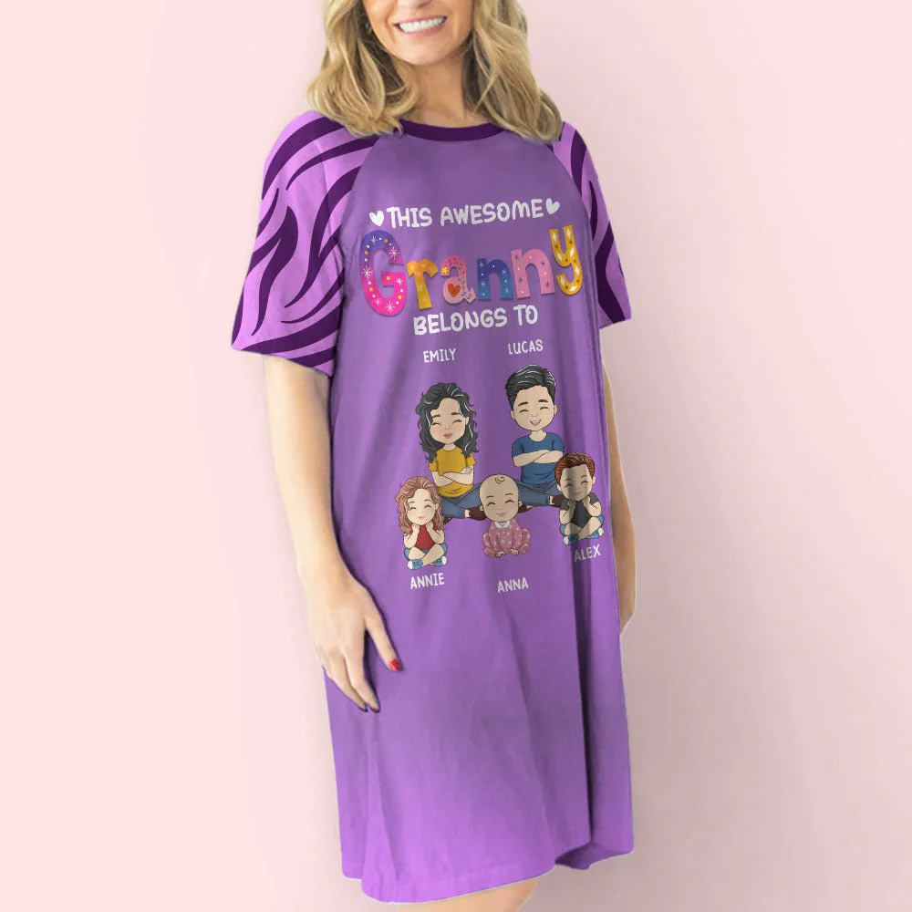Awesome Grandma - Personalized Custom 3/4 Sleeve Dress - Image 5