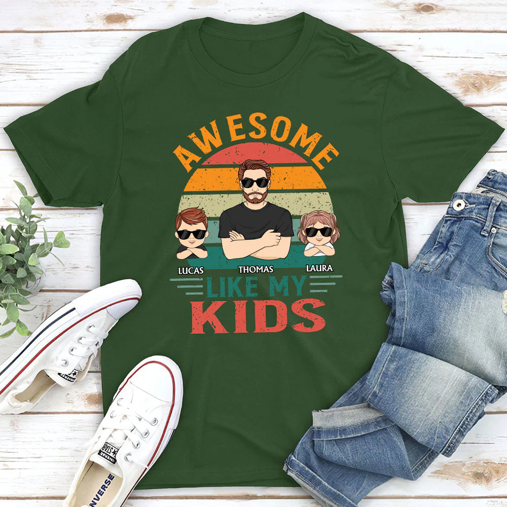 Awesome Like My Kids - Personalized Custom Shirt - Image 4