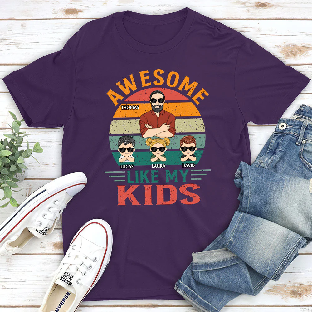 Awesome Like My Kids - Personalized Custom Shirt - Image 5