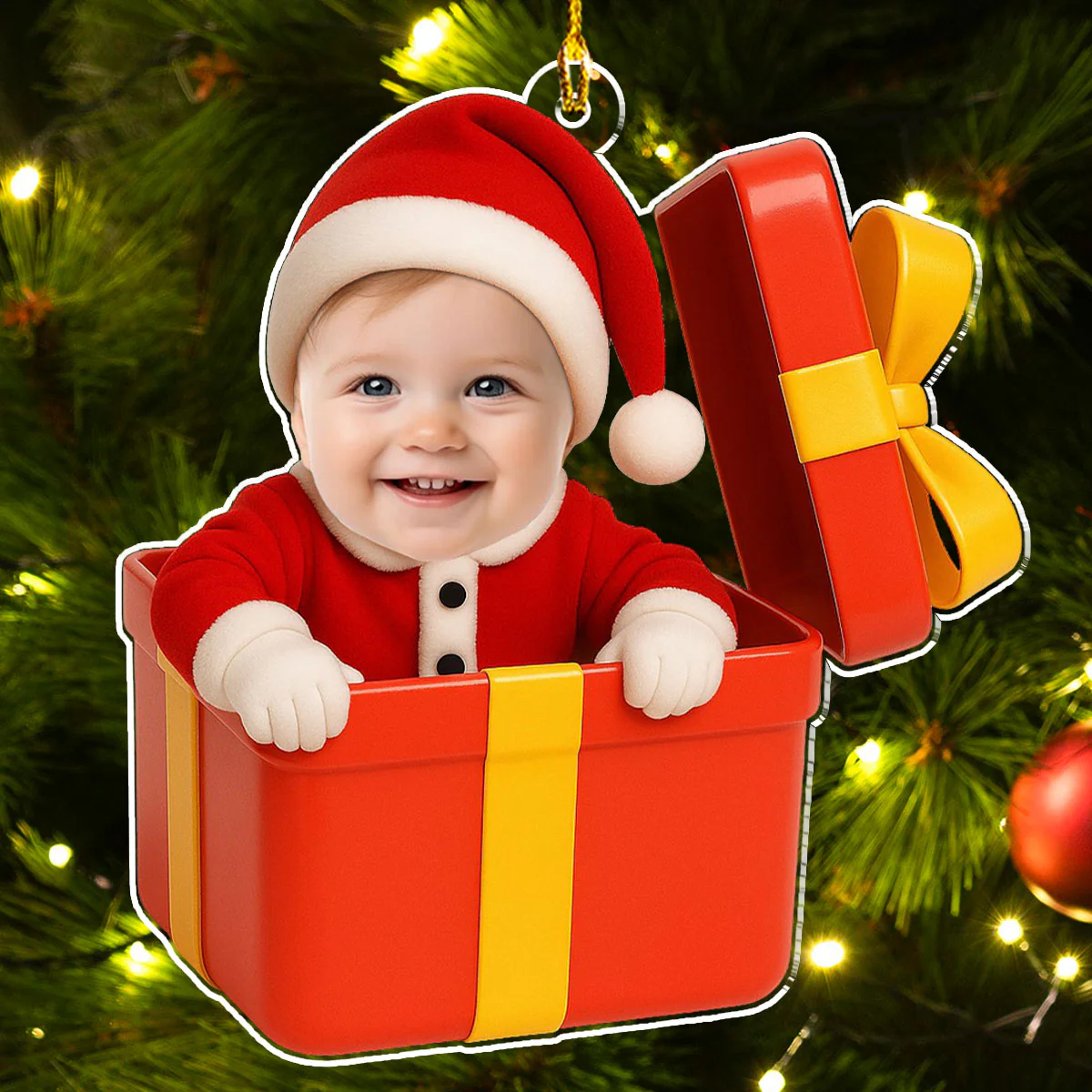 Baby Box - Personalized Custom Acrylic Ornament - Image 3