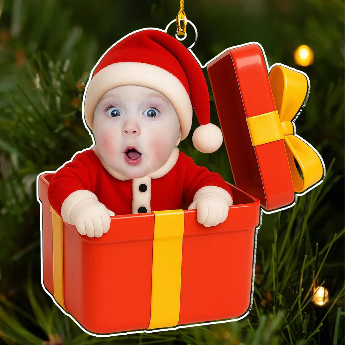 Baby Box - Personalized Custom Acrylic Ornament - Image 5