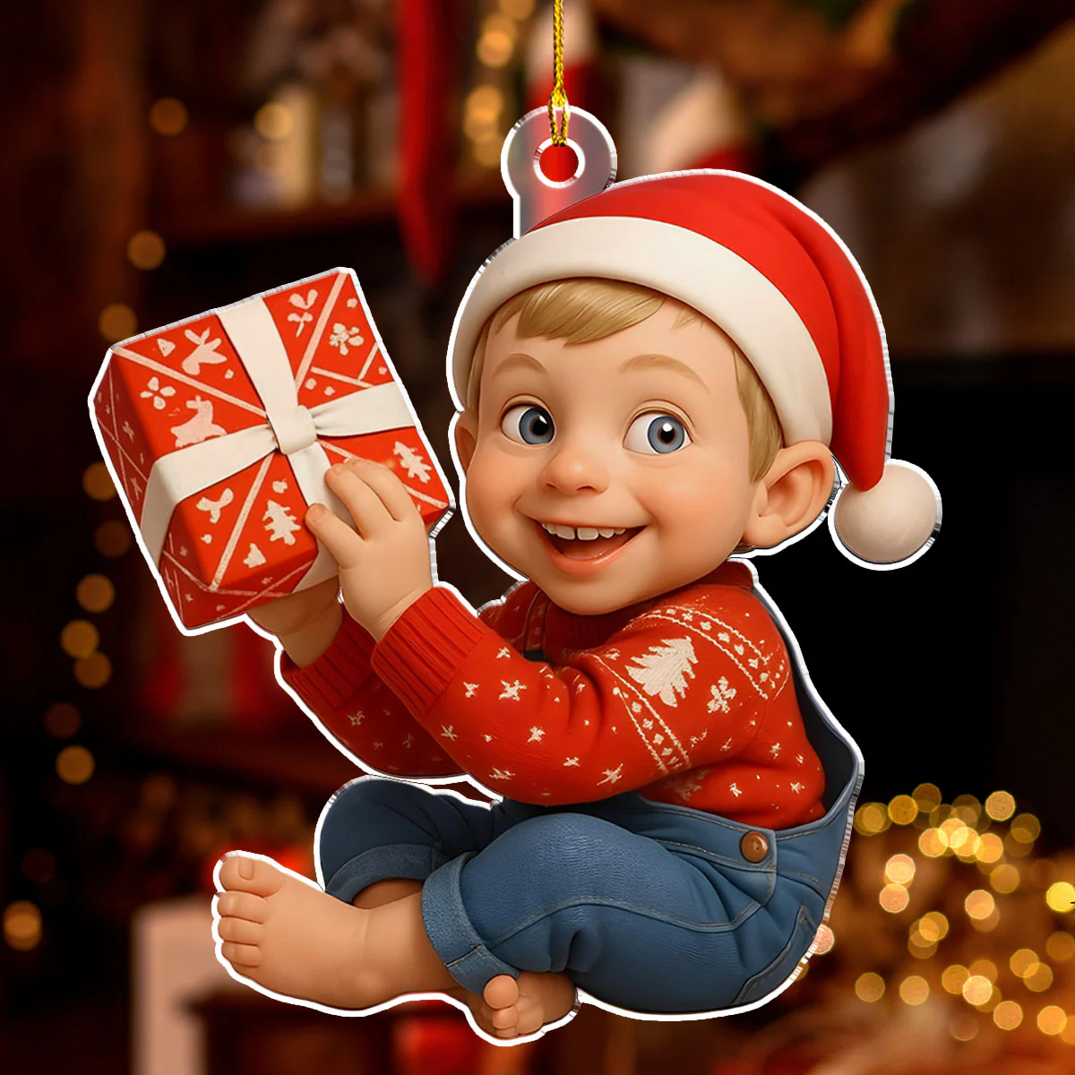 Baby Christmas Figure - Personalized Custom Acrylic Ornament - Image 4
