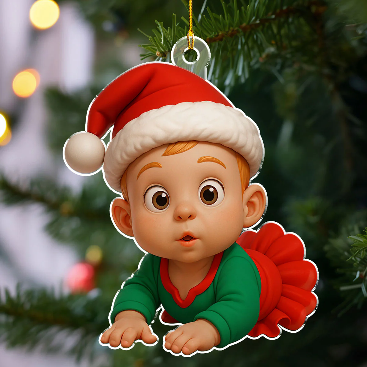 Baby Christmas Figure - Personalized Custom Acrylic Ornament - Image 5