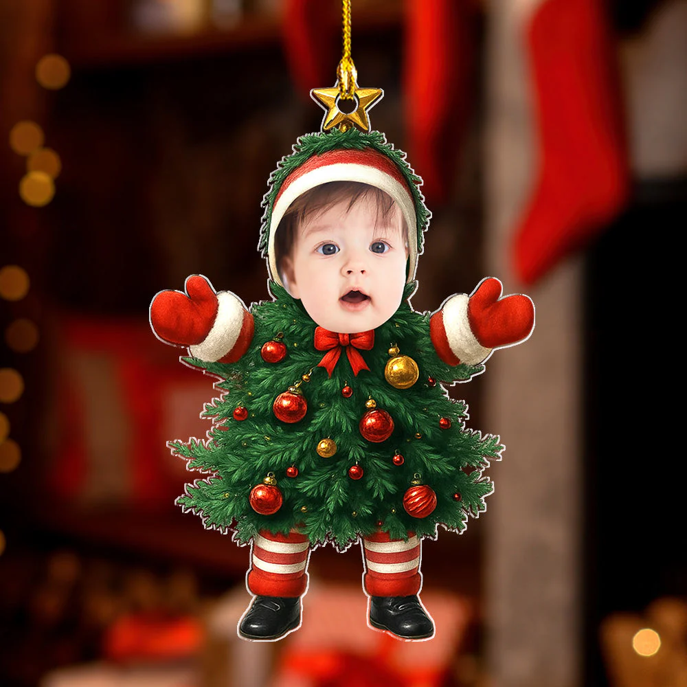 Baby Christmas Tree - Personalized Custom Acrylic Ornament - Image 4