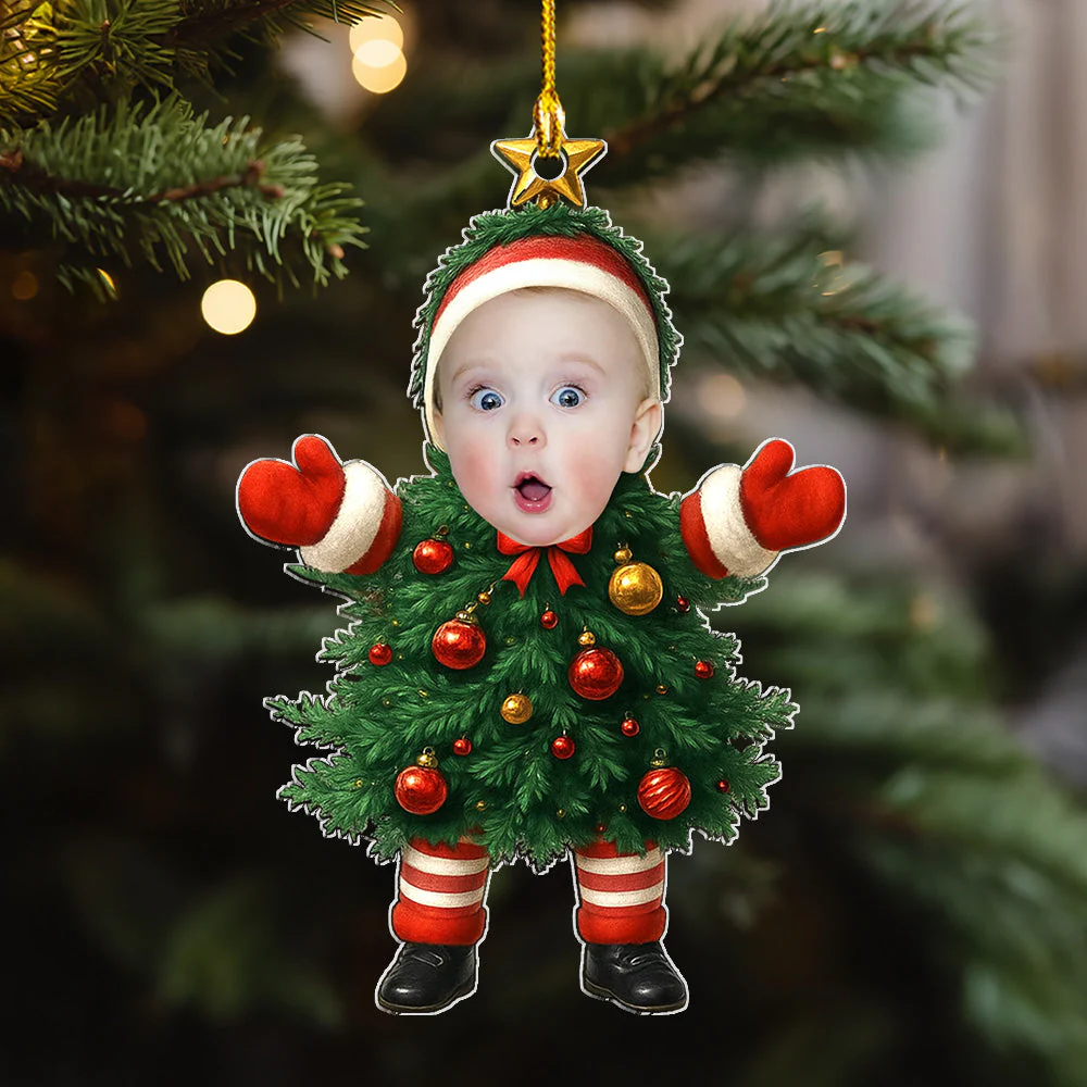 Baby Christmas Tree - Personalized Custom Acrylic Ornament - Image 5