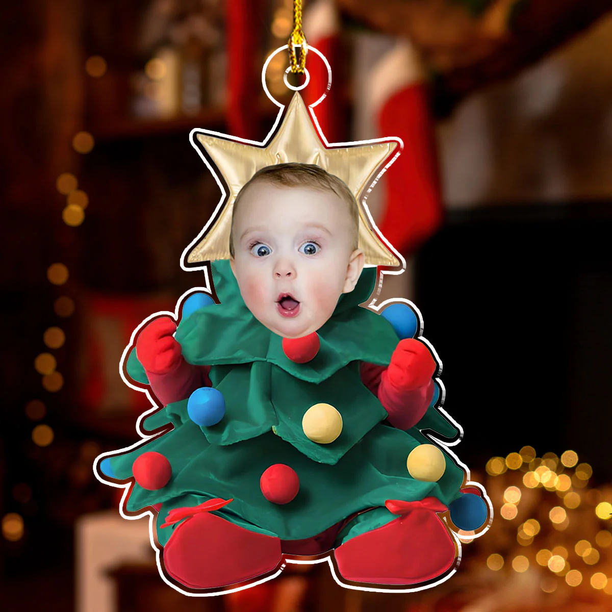 Baby Christmas Tree - Personalized Custom Acrylic Ornament - Image 3
