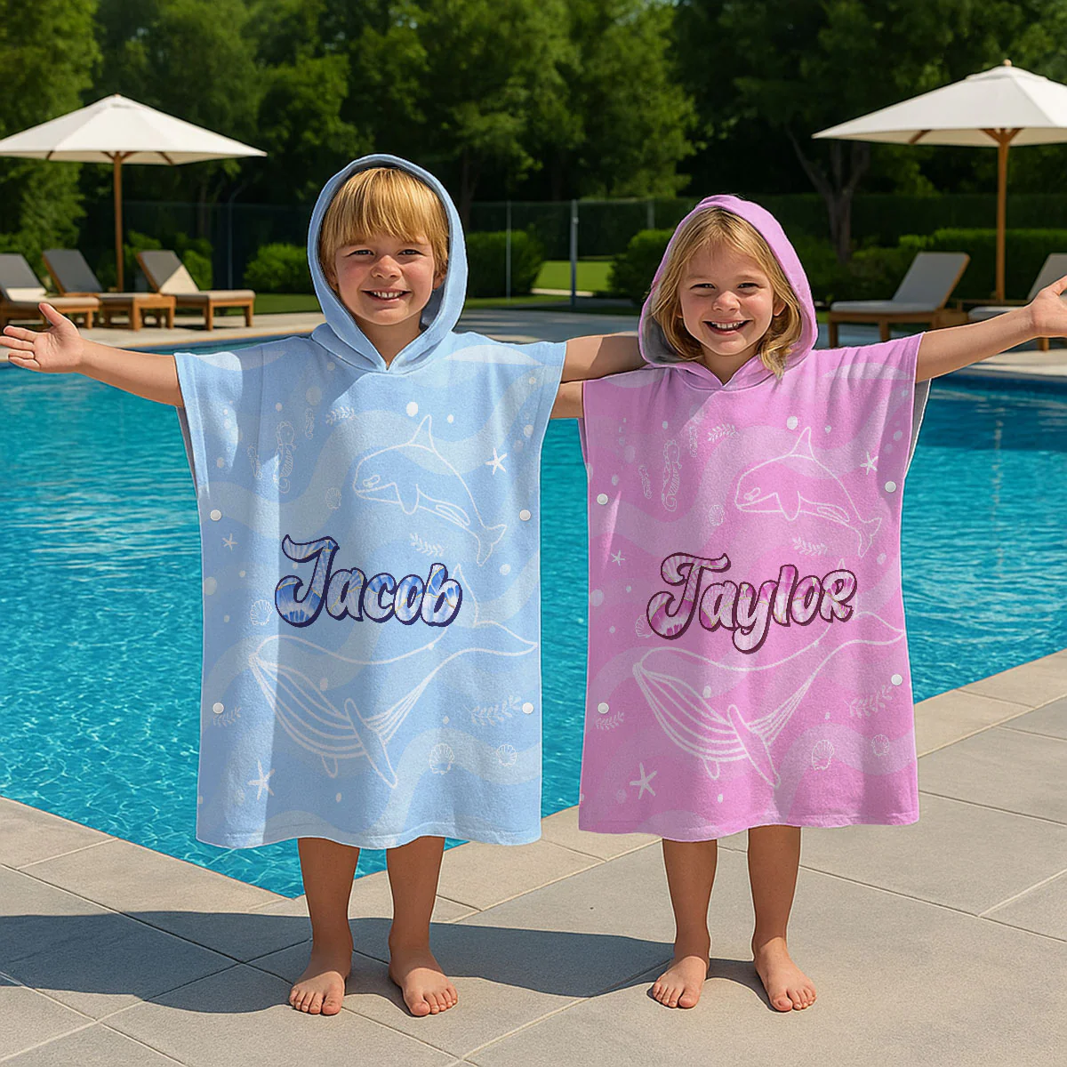 Baby Cotton Candy - Personalized Custom Hooded Beach Towel - Image 2