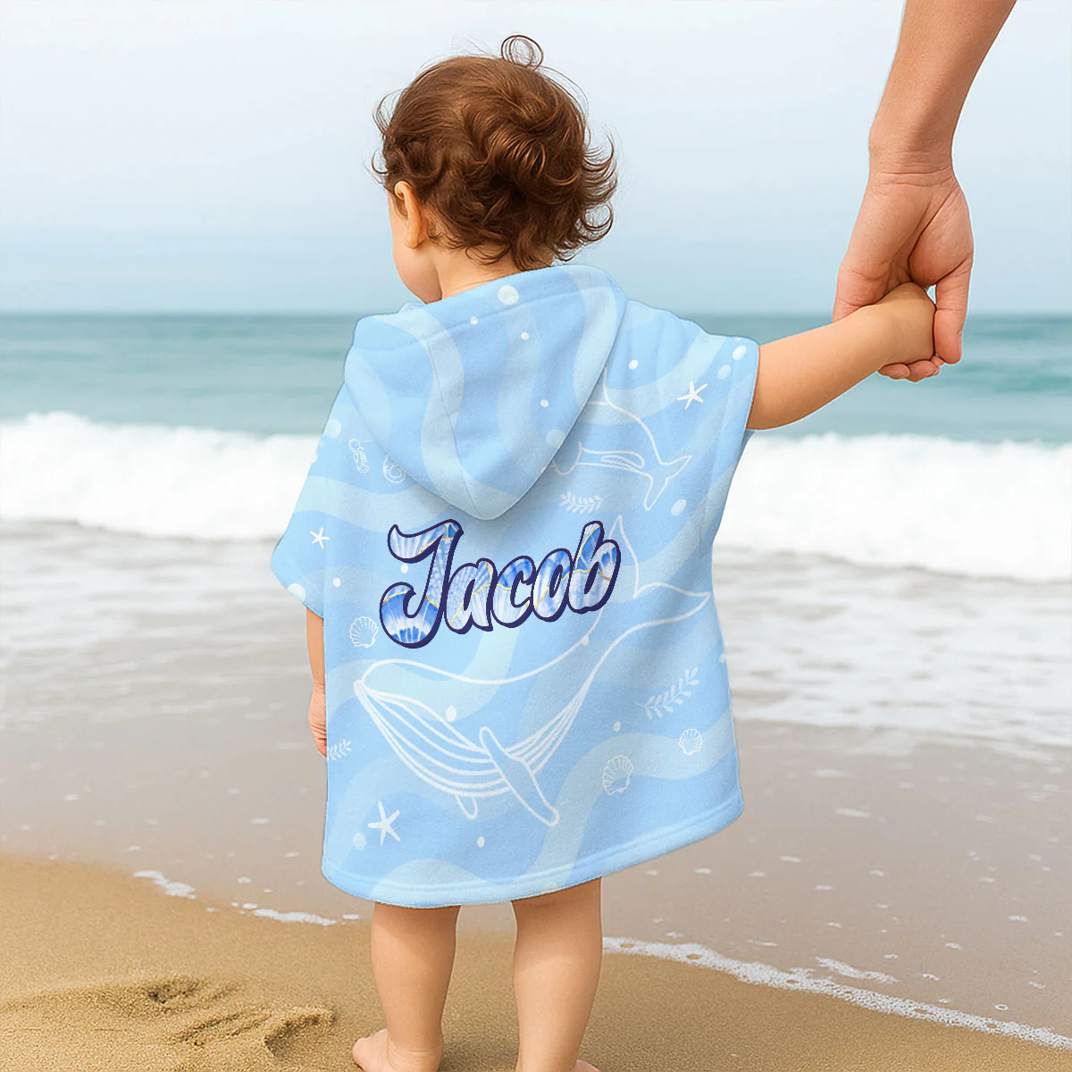 Baby Cotton Candy - Personalized Custom Hooded Beach Towel - Image 4