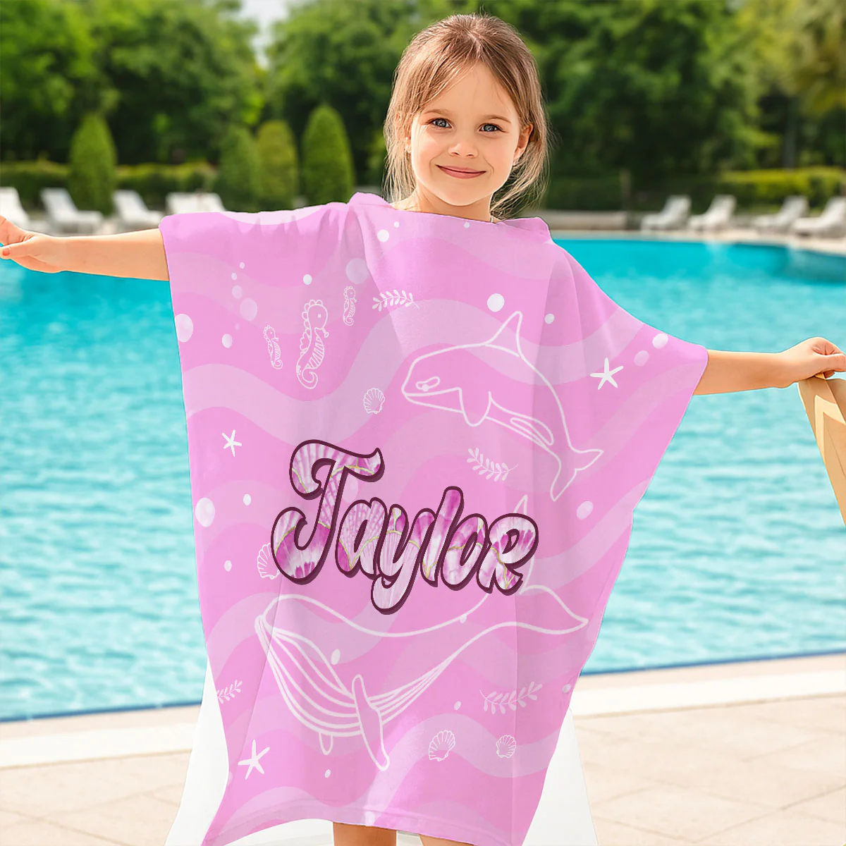Baby Cotton Candy - Personalized Custom Hooded Beach Towel - Image 5