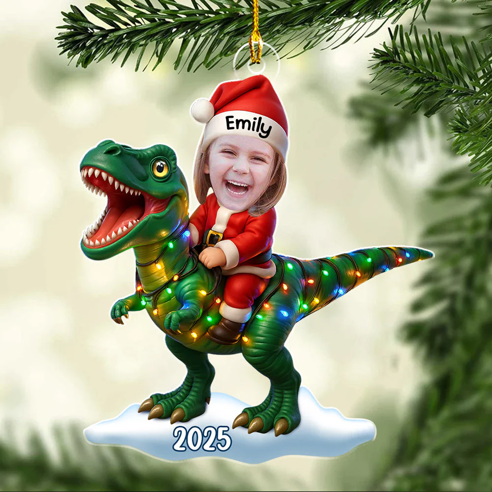 Baby Dinosaur - Personalized Custom Acrylic Ornament - Image 3