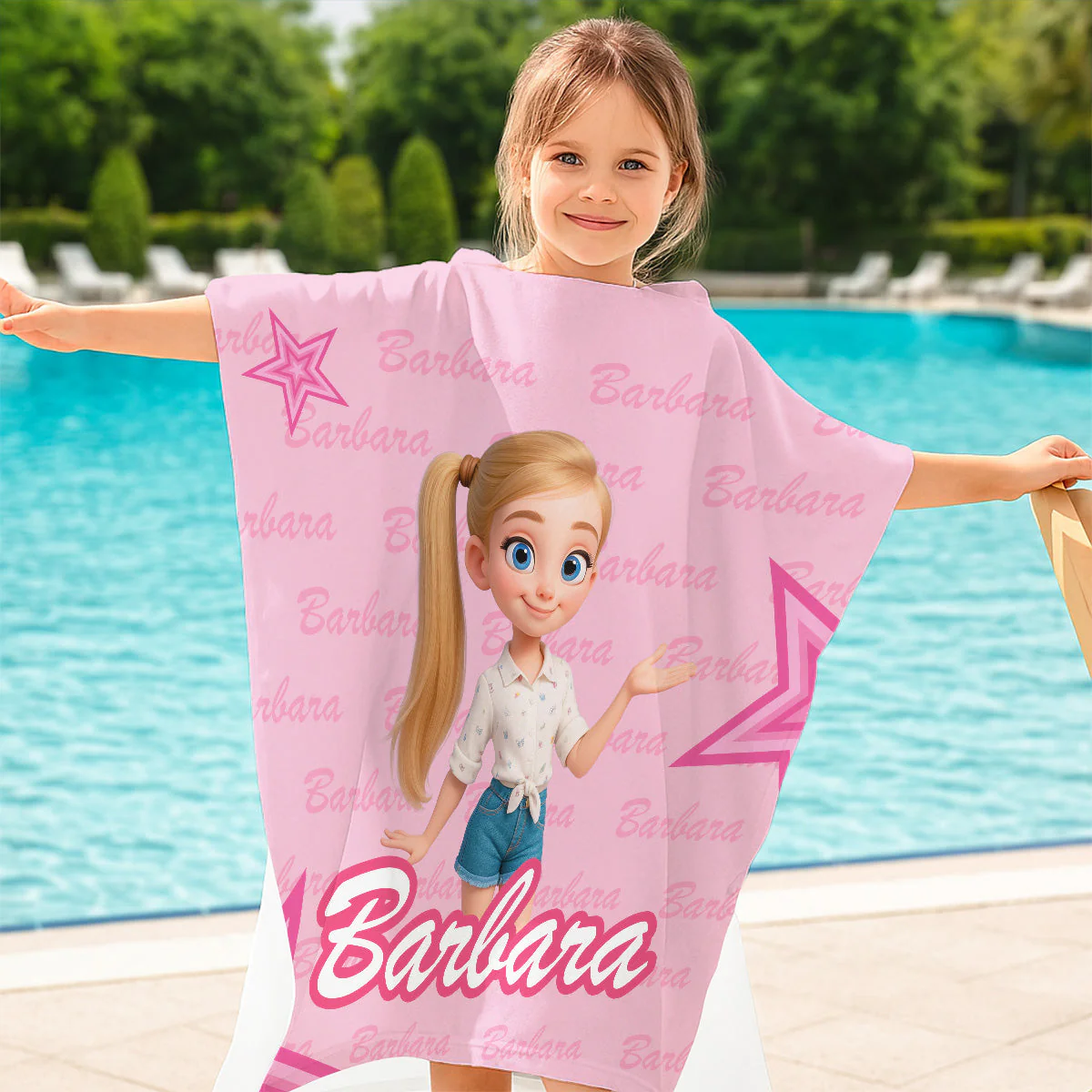 Baby Doll - Personalized Custom Hooded Beach Towel - Image 5