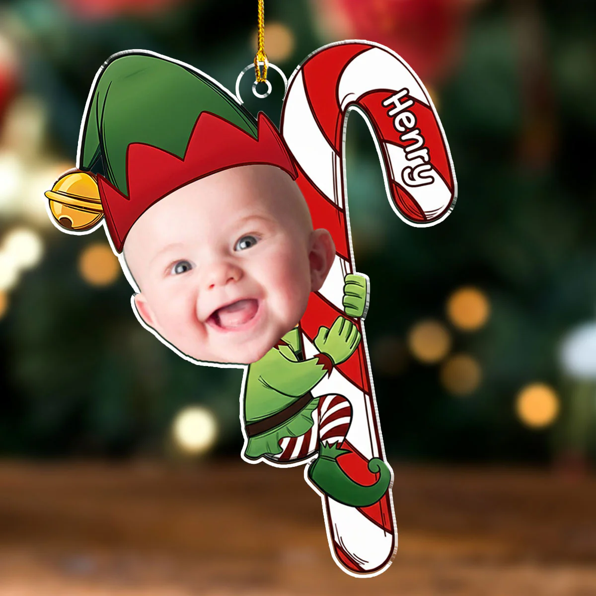 Baby Elf - Personalized Custom Acrylic Ornament - Image 5