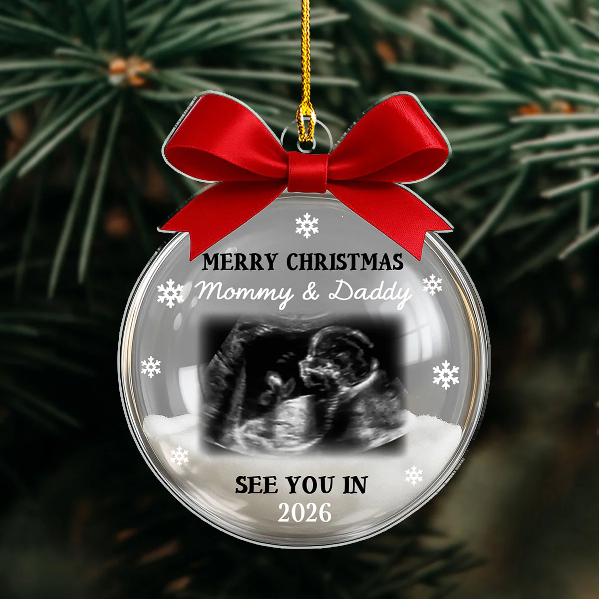 Baby Expecting 2026 - Personalized Custom Acrylic Ornament - Image 2