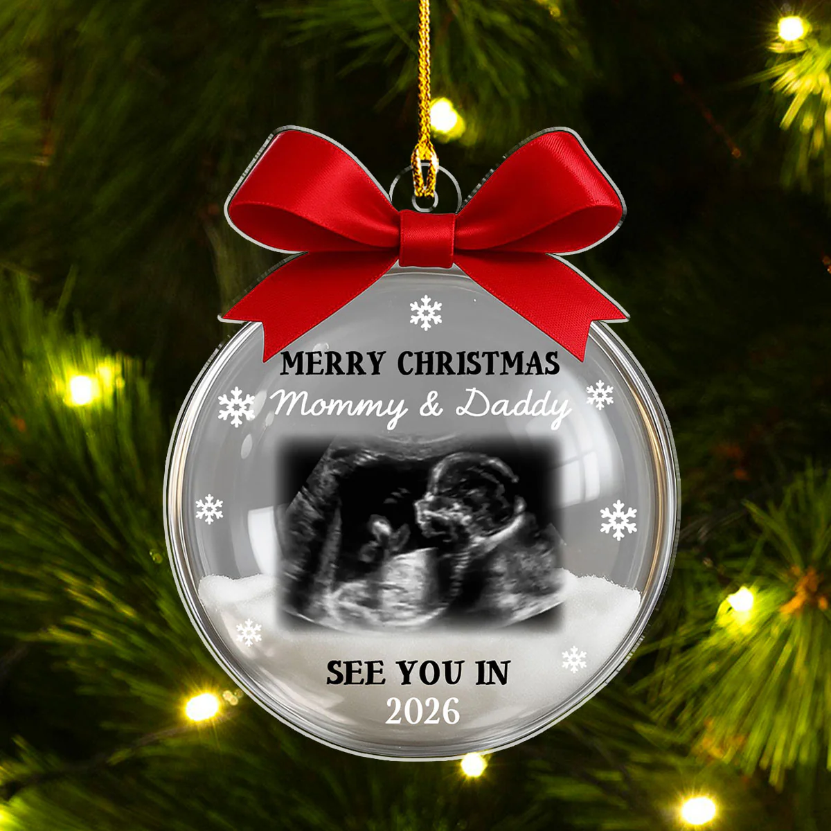 Baby Expecting 2026 - Personalized Custom Acrylic Ornament - Image 3