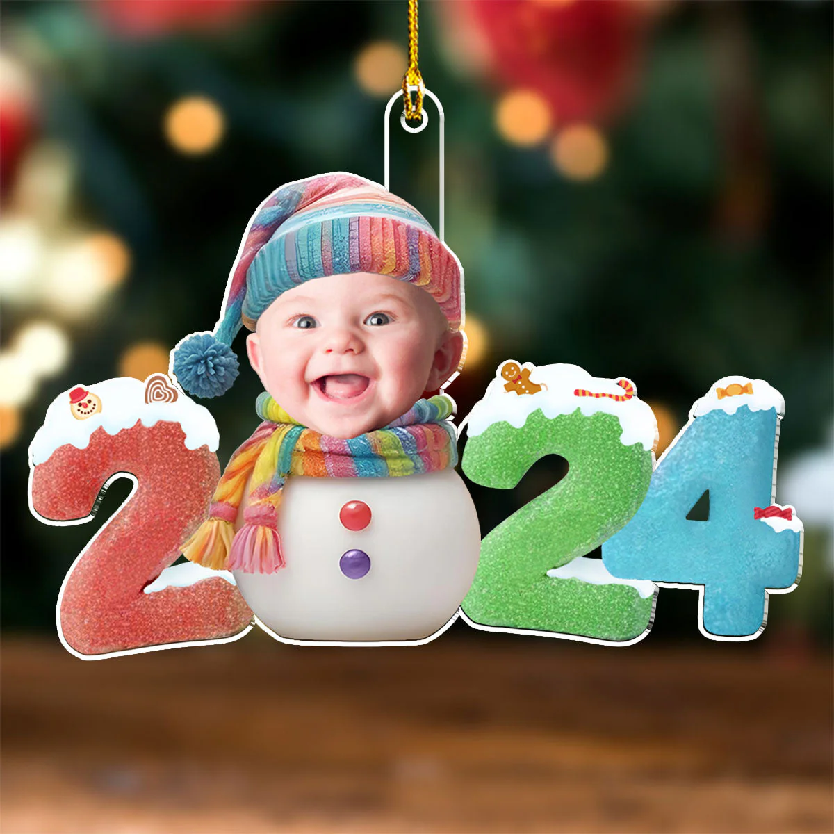 Baby First Christmas 2024 - Personalized Custom Acrylic Ornament - Image 2
