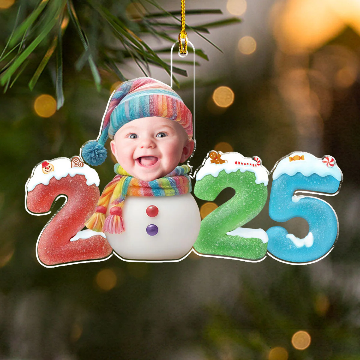 Baby First Christmas 2025 - Personalized Custom Acrylic Ornament - Image 4