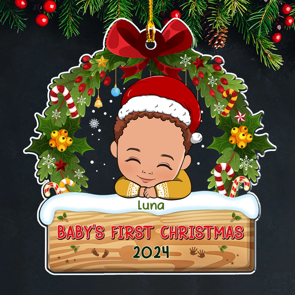 Baby First Christmas - Personalized Custom Acrylic Ornament - Image 4