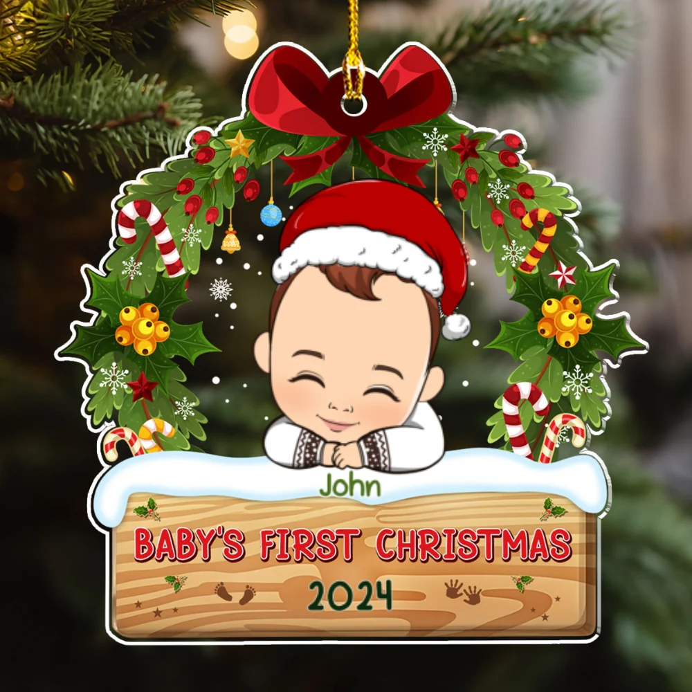 Baby First Christmas - Personalized Custom Acrylic Ornament - Image 5