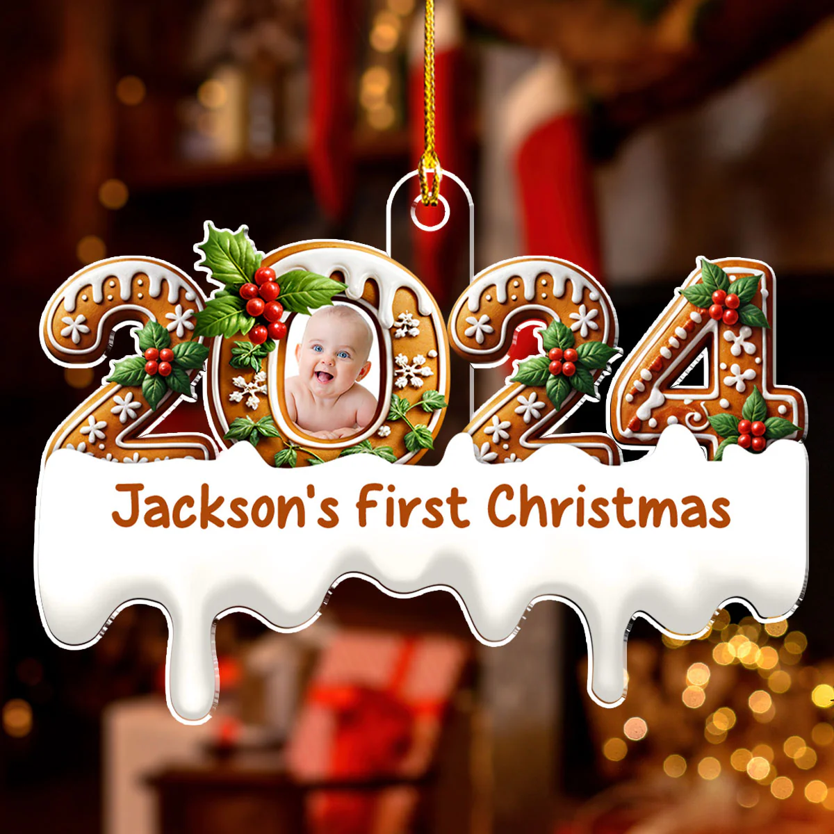 Baby First Christmas - Personalized Custom Acrylic Ornament - Image 2
