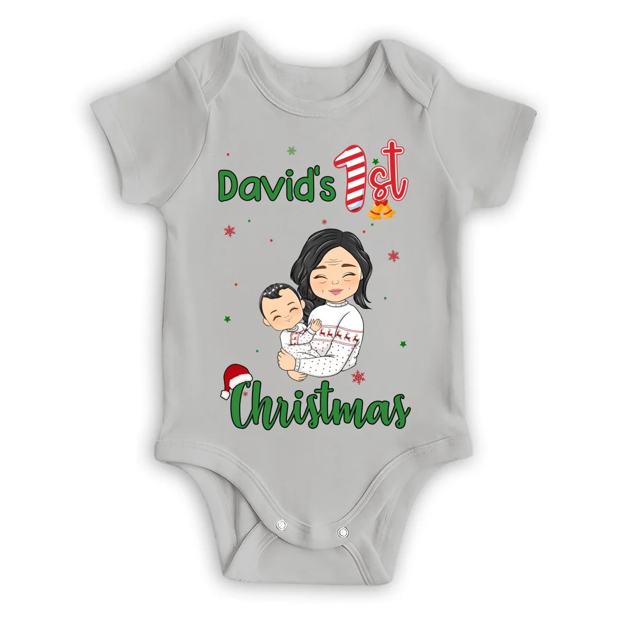 Baby First Christmas - Personalized Custom Baby Onesie - Image 7