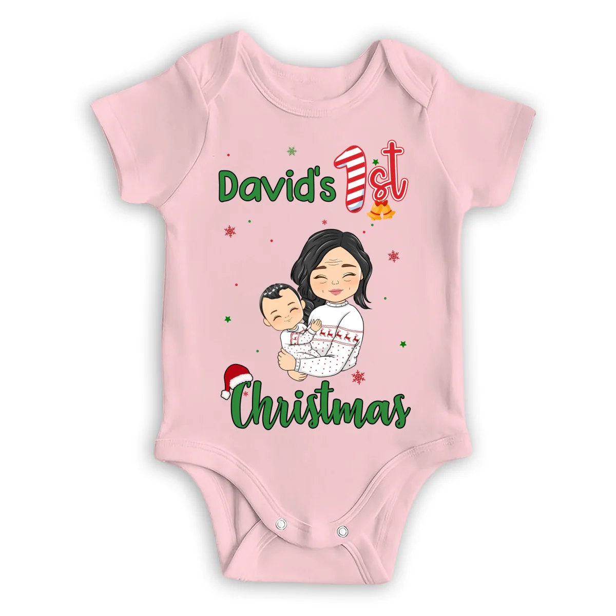 Baby First Christmas - Personalized Custom Baby Onesie - Image 9