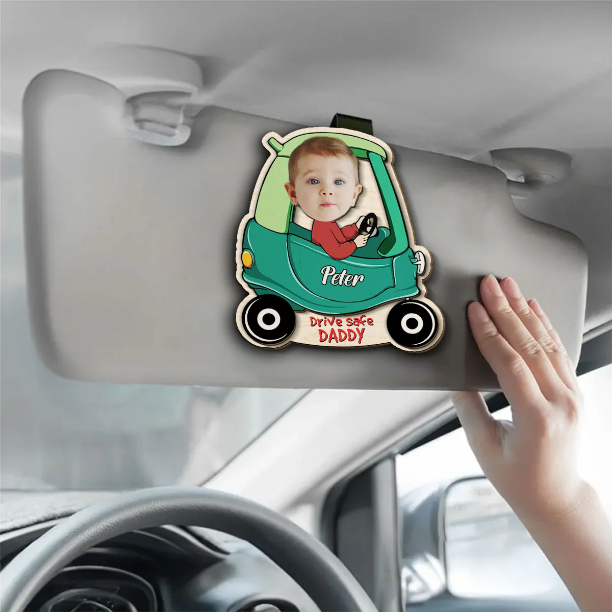 Baby In Car - Personalized Custom Car Visor Clip - Image 4