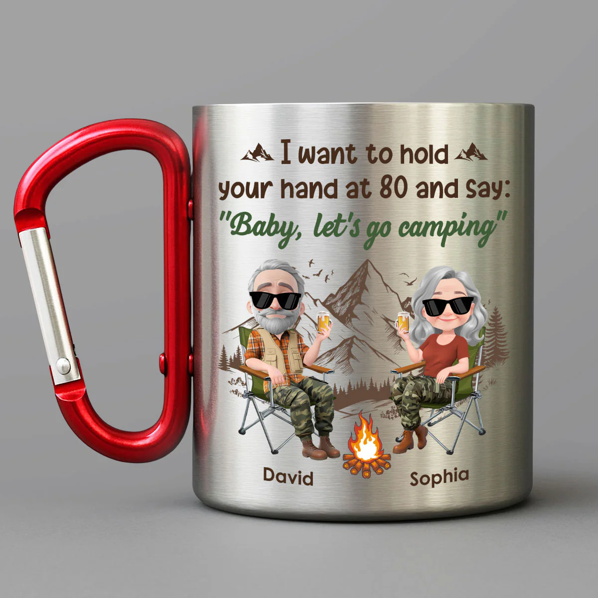 Baby Lets Go Camping - Personalized Custom Carabiner Mug