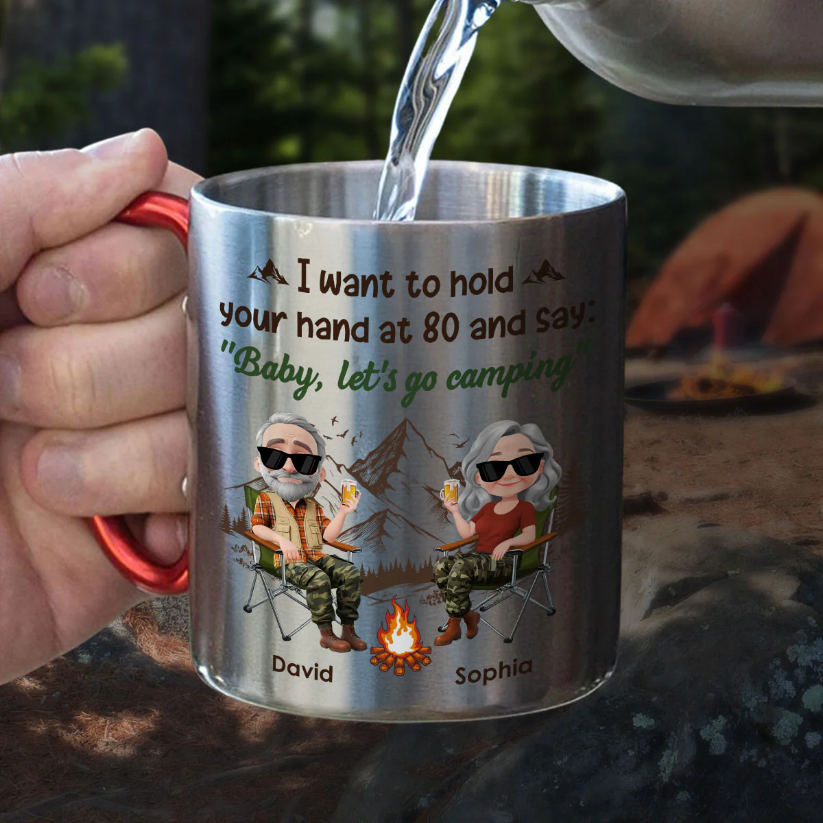 Baby Lets Go Camping - Personalized Custom Carabiner Mug - Image 3