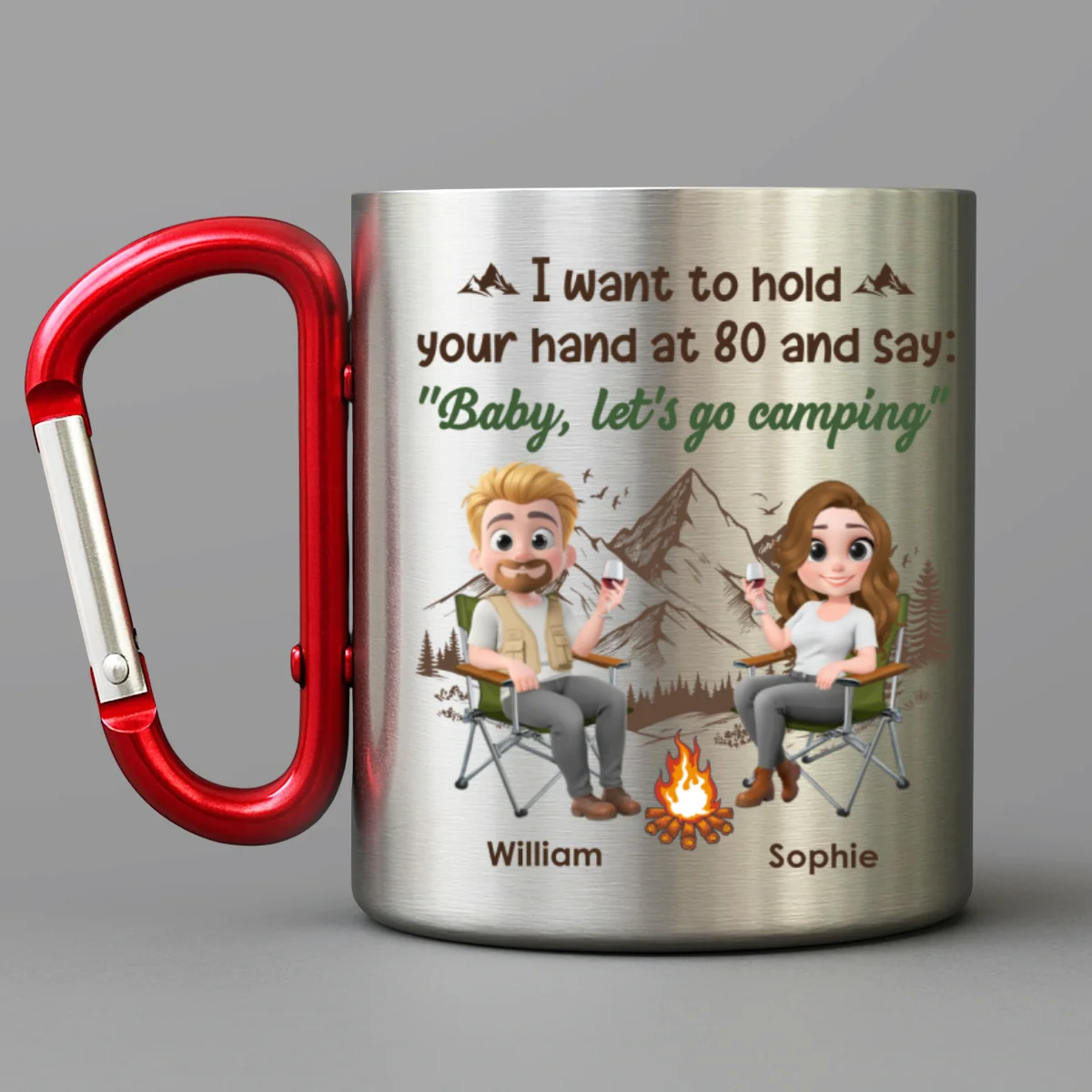 Baby Lets Go Camping - Personalized Custom Carabiner Mug - Image 7