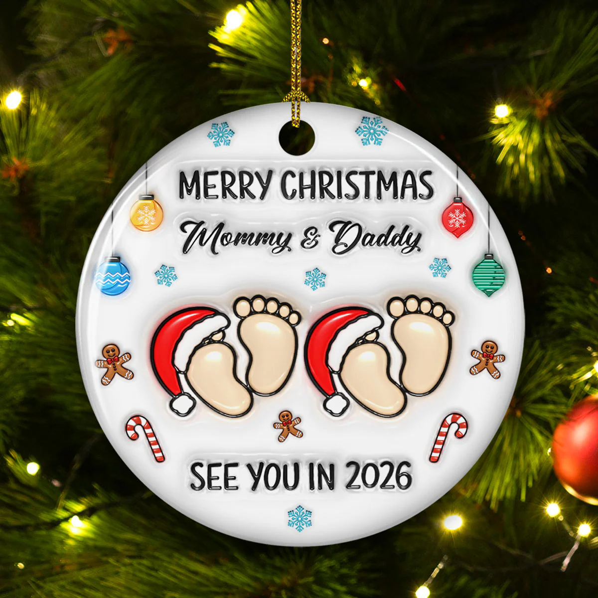 Baby See You Soon - Personalized Custom 3D Inflated Effect Ceramic Ornament - Image 3