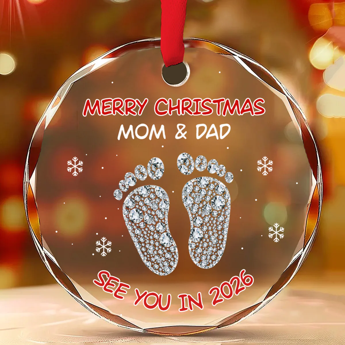Baby See You Soon - Personalized Custom Glass Ornament - Image 2