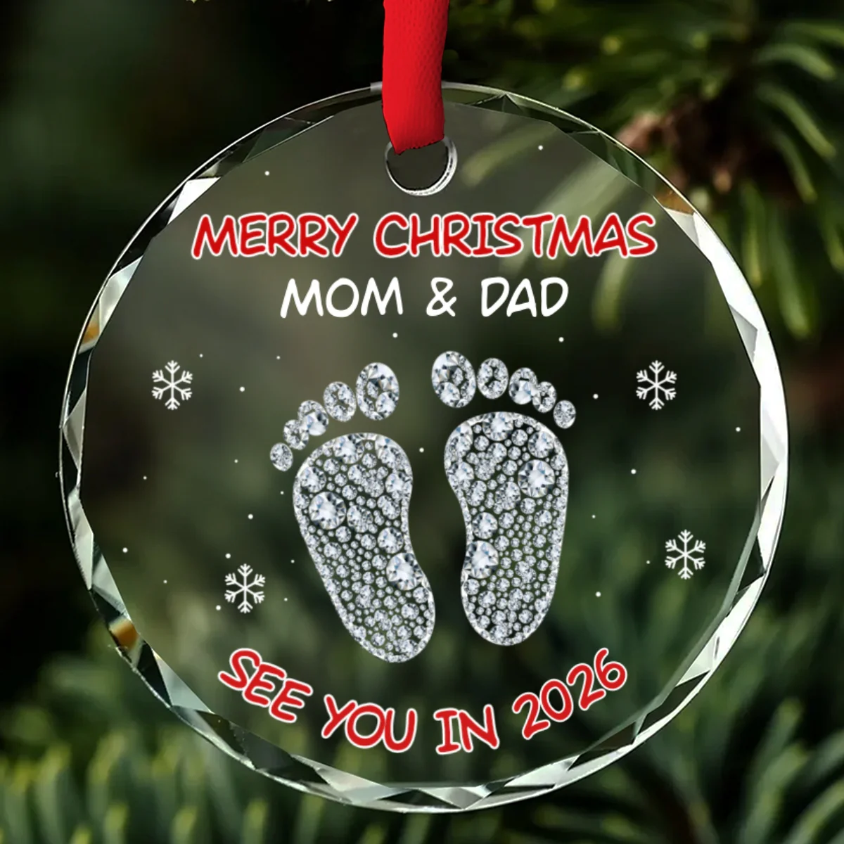 Baby See You Soon - Personalized Custom Glass Ornament - Image 7