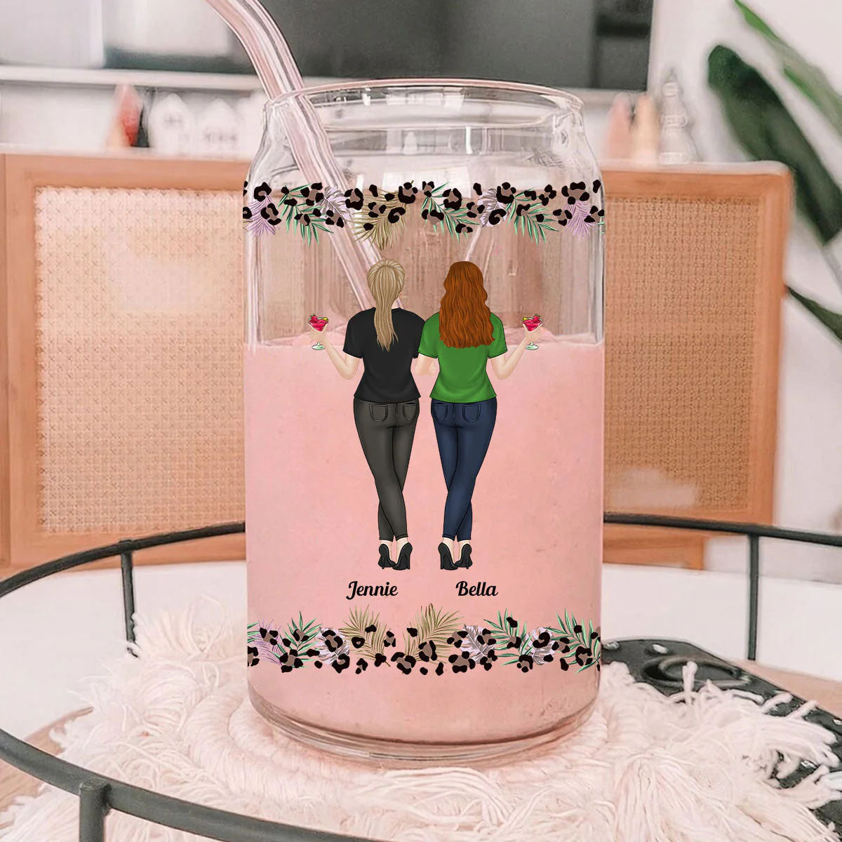 Badass Granddaughter - Personalized Custom Glass Can - Image 5